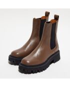 Chelsea Boots en Cuir Chunky marron