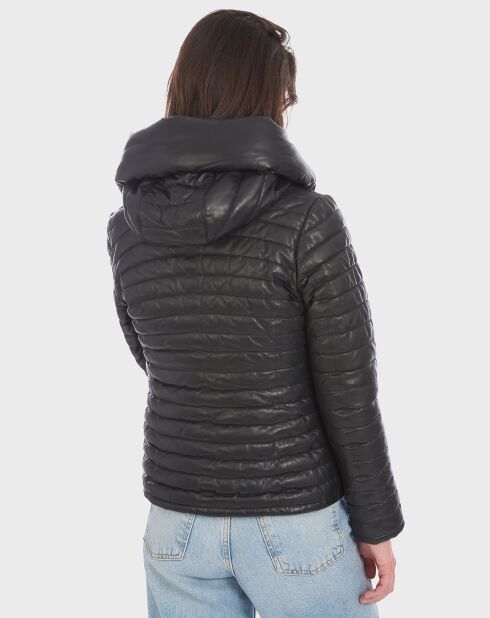 Doudoune en Cuir Hyper noire