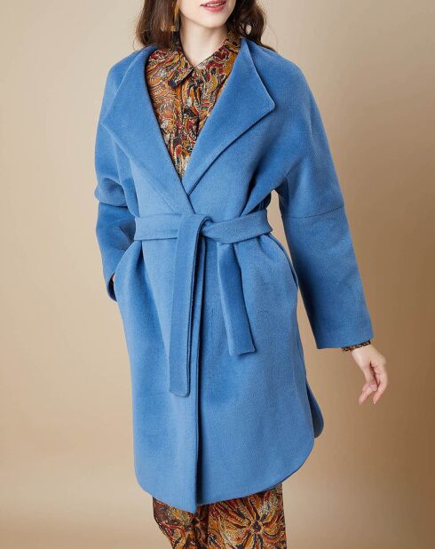 Manteau en Laine mélangée Mika bleu