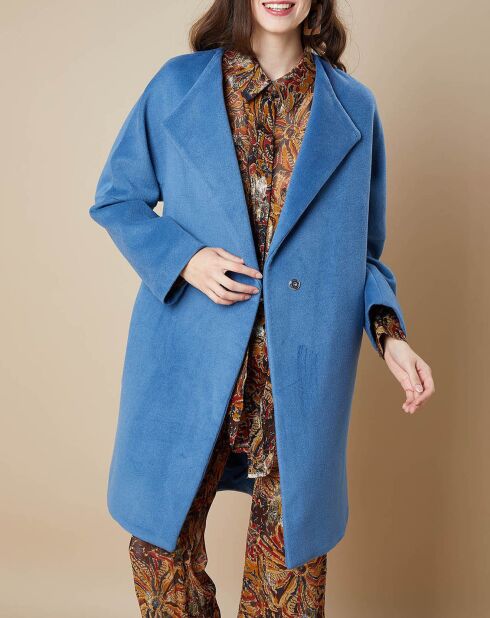 Manteau en Laine mélangée Mika bleu