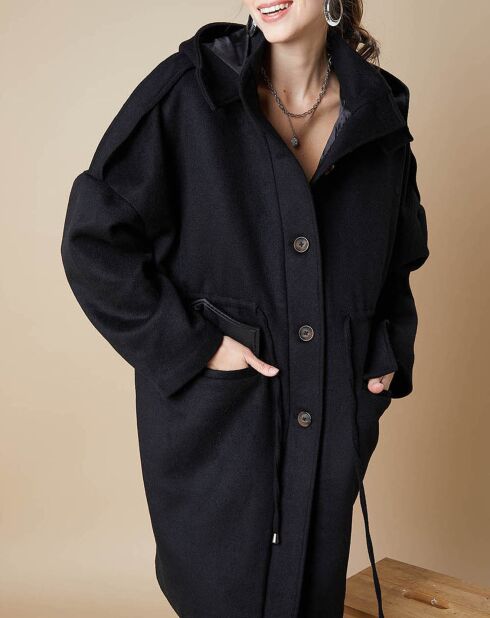 Manteau en Laine mélangée Milo noir