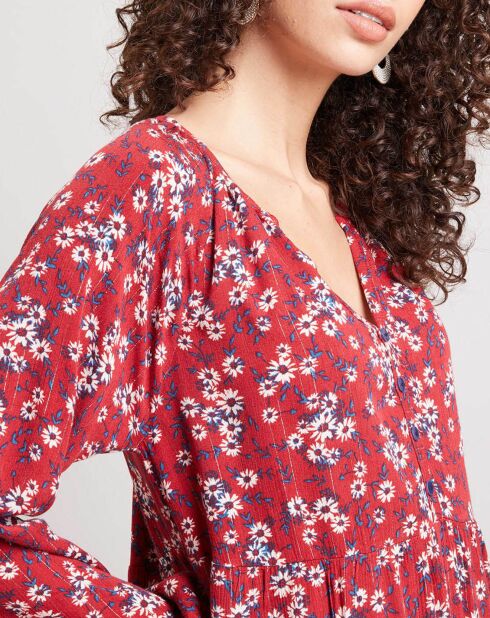 Robe Maelik Vl imprimée marguerite rouge