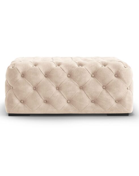 Pouf Velours Loge beige - 102x102x40 cm