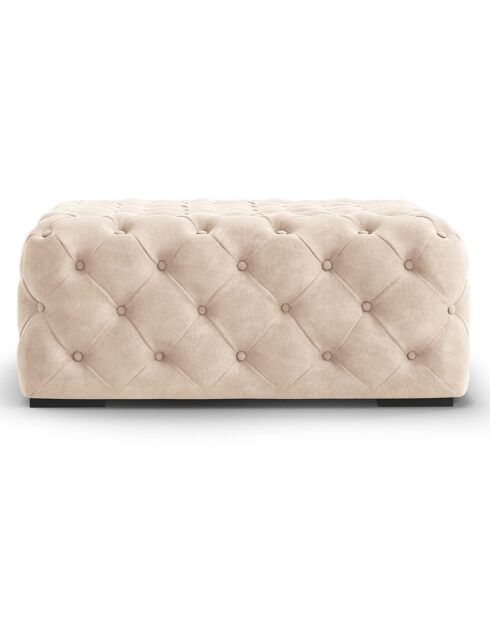 Pouf Velours Loge beige - 102x102x40 cm