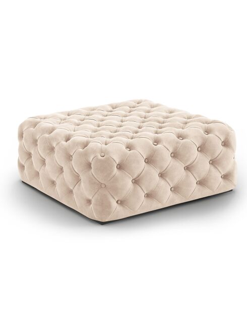 Pouf Velours Loge beige - 102x102x40 cm