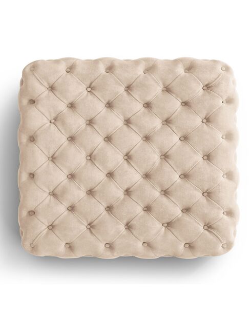 Pouf Velours Loge beige - 102x102x40 cm