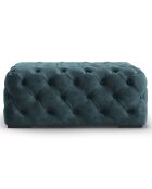 Pouf Velours Loge bleu - 102x102x40 cm