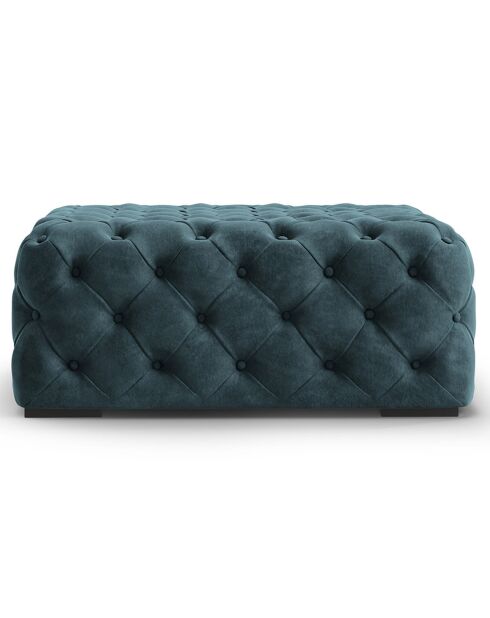 Pouf Velours Loge bleu - 102x102x40 cm