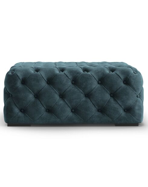 Pouf Velours Loge bleu - 102x102x40 cm