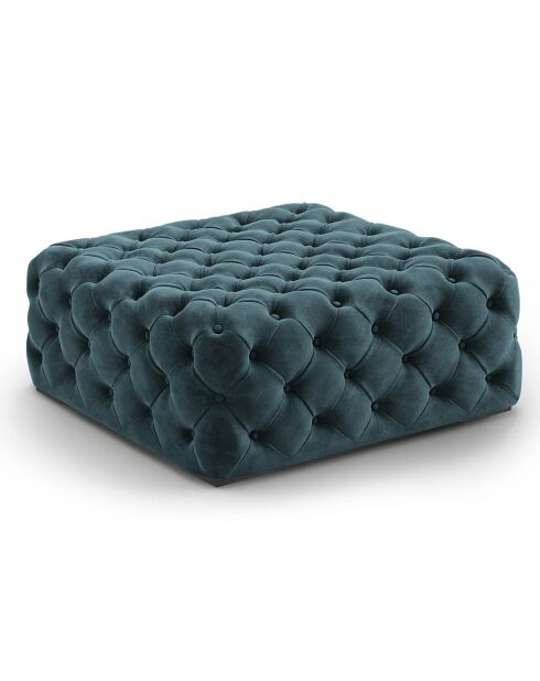 Pouf Velours Loge bleu - 102x102x40 cm