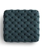 Pouf Velours Loge bleu - 102x102x40 cm