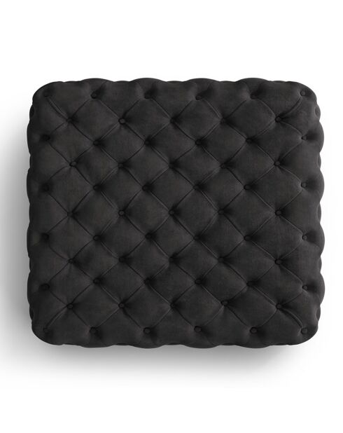 Pouf Velours Loge gris foncé - 102x102x40 cm