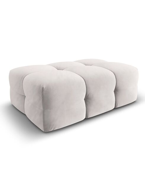 Pouf Velours Kendal gris clair - 104x72x45 cm