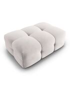 Pouf Velours Kendal gris clair - 104x72x45 cm