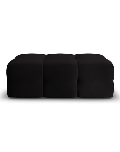 Pouf Velours Kendal noir - 104x72x45 cm