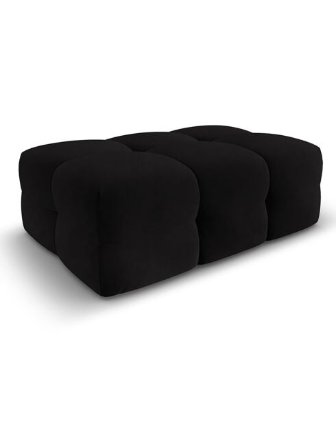 Pouf Velours Kendal noir - 104x72x45 cm