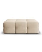 Pouf Velours Kendal beige clair - 104x72x45 cm