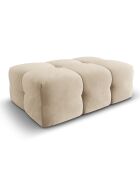 Pouf Velours Kendal beige clair - 104x72x45 cm