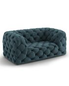 Loveseat en velours Loge bleu - 143x93x80 cm