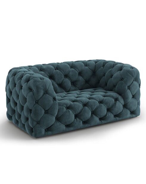 Loveseat en velours Loge bleu - 143x93x80 cm