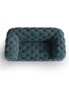 Loveseat en velours Loge bleu - 143x93x80 cm