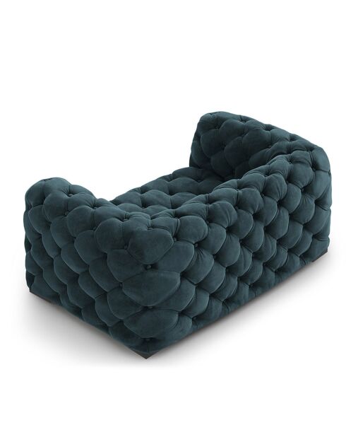 Loveseat en velours Loge bleu - 143x93x80 cm