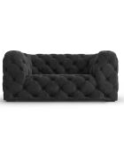 Loveseat en velours Loge gris foncé - 143x93x80 cm