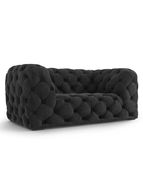 Loveseat en velours Loge gris foncé - 143x93x80 cm