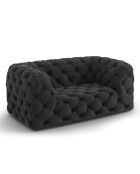 Loveseat en velours Loge gris foncé - 143x93x80 cm