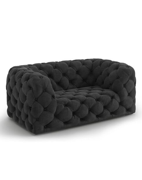 Loveseat en velours Loge gris foncé - 143x93x80 cm