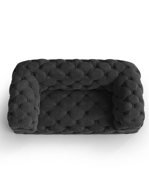 Loveseat en velours Loge gris foncé - 143x93x80 cm
