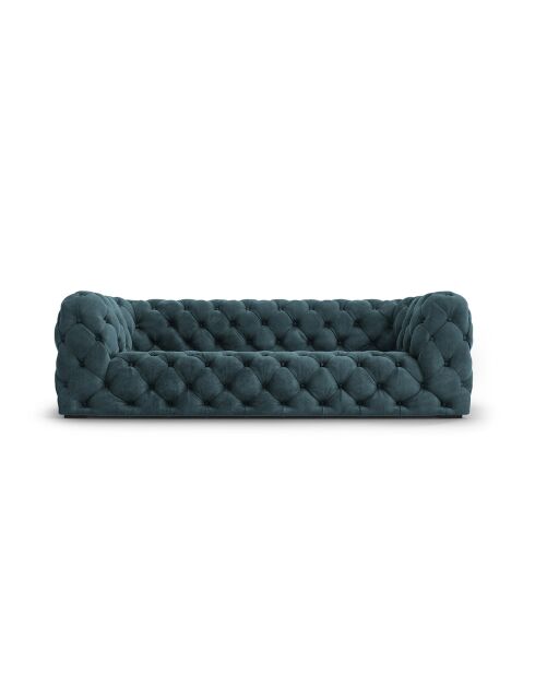 Canapé Velours Loge 3 Places bleu - 223x93x80 cm