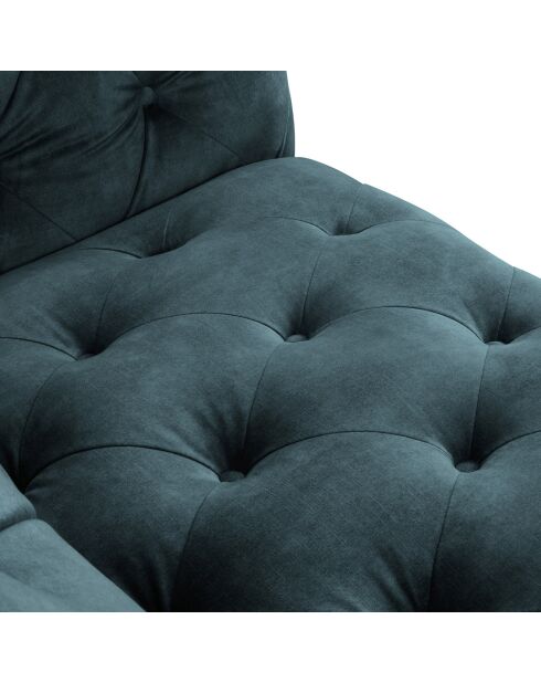 Canapé Velours Loge 3 Places bleu - 223x93x80 cm