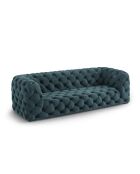 Canapé Velours Loge 3 Places bleu - 223x93x80 cm