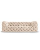 Canapé Velours Loge 3 Places beige - 223x93x80 cm