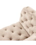 Canapé Velours Loge 3 Places beige - 223x93x80 cm