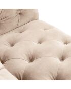 Canapé Velours Loge 3 Places beige - 223x93x80 cm