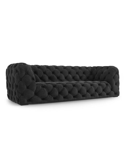 Loge 3-Sitzer-Sofa aus dunkelgrauem Samt — 223 x 93 x 80 cm