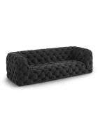 Canapé Velours Loge 3 Places gris foncé - 223x93x80 cm