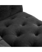 Canapé Velours Loge 3 Places gris foncé - 223x93x80 cm