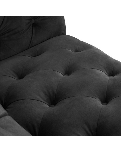 Canapé Velours Loge 3 Places gris foncé - 223x93x80 cm