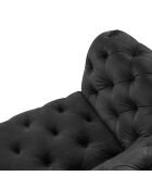 Canapé Velours Loge 3 Places gris foncé - 223x93x80 cm