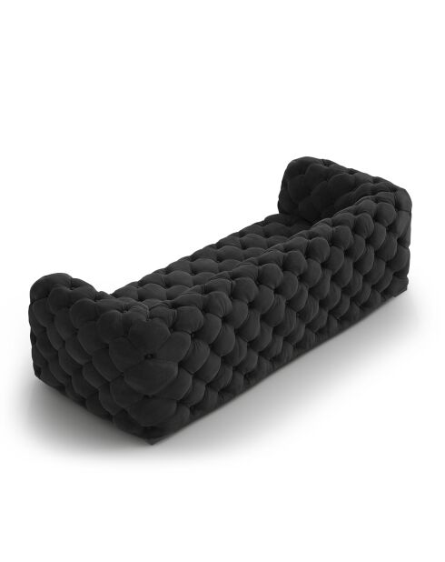 Canapé Velours Loge 3 Places gris foncé - 223x93x80 cm