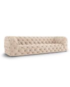 Canapé Velours Loge 4 Places beige - 263x93x80 cm