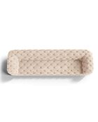 Canapé Velours Loge 4 Places beige - 263x93x80 cm