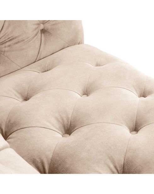 Canapé Velours Loge 4 Places beige - 263x93x80 cm