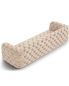 Canapé Velours Loge 4 Places beige - 263x93x80 cm