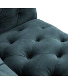 Canapé Velours Loge 4 Places bleu - 263x93x80 cm