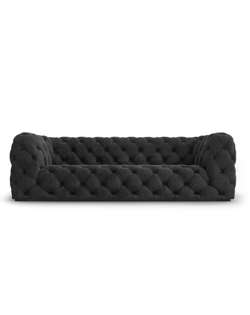Loge 4-Sitzer-Sofa aus dunkelgrauem Samt, 263 x 93 x 80 cm