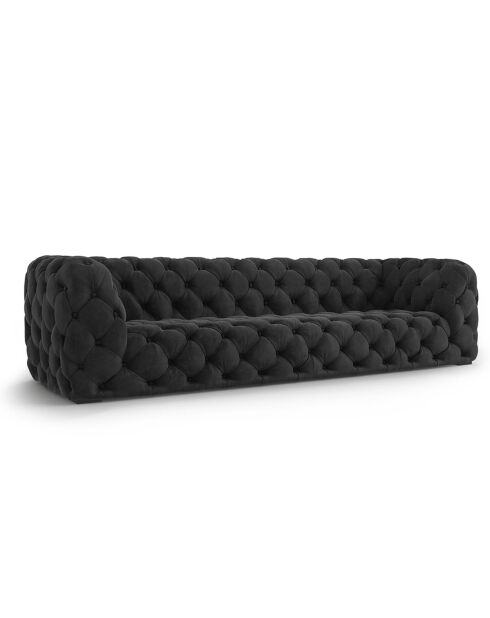 Loge 4-Sitzer-Sofa aus dunkelgrauem Samt, 263 x 93 x 80 cm